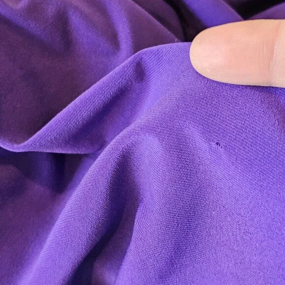 Y2K Lauren Ralph Lauren Sz 4 Purple Jersey Faux Wrap Dress Sleeveless Below Knee - Picture 12 of 13